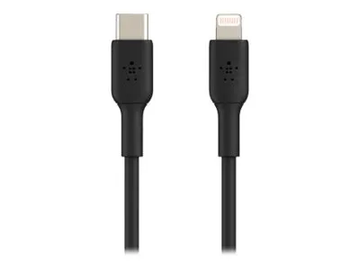 Belkin BoostCharge - Lightning-kabel - 24 pin USB-C han til Lightning han - 1 m - sort - USB Power Delivery (18 W)