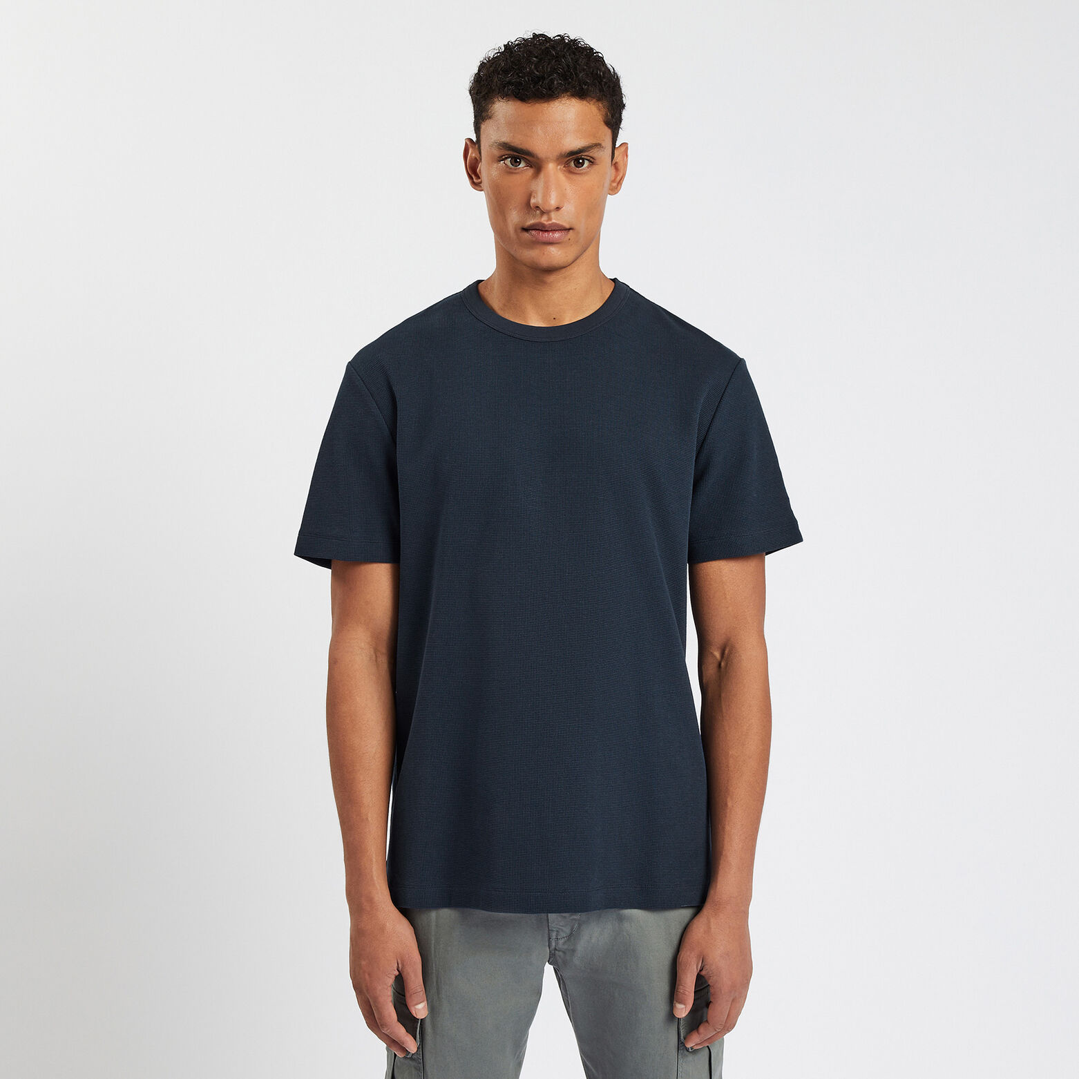 Tee shirt matière fantaisie Bleu foncé