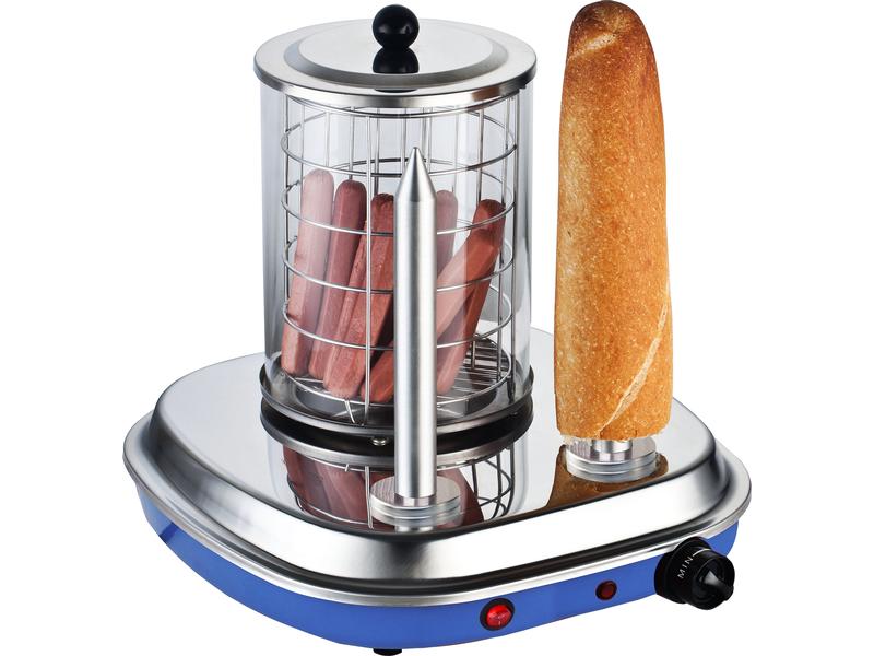 Nouvel Hot Dog Maschine mit 2 Spiessen Hot Dog Maker mit Glasbehälter und Edelstahldornen