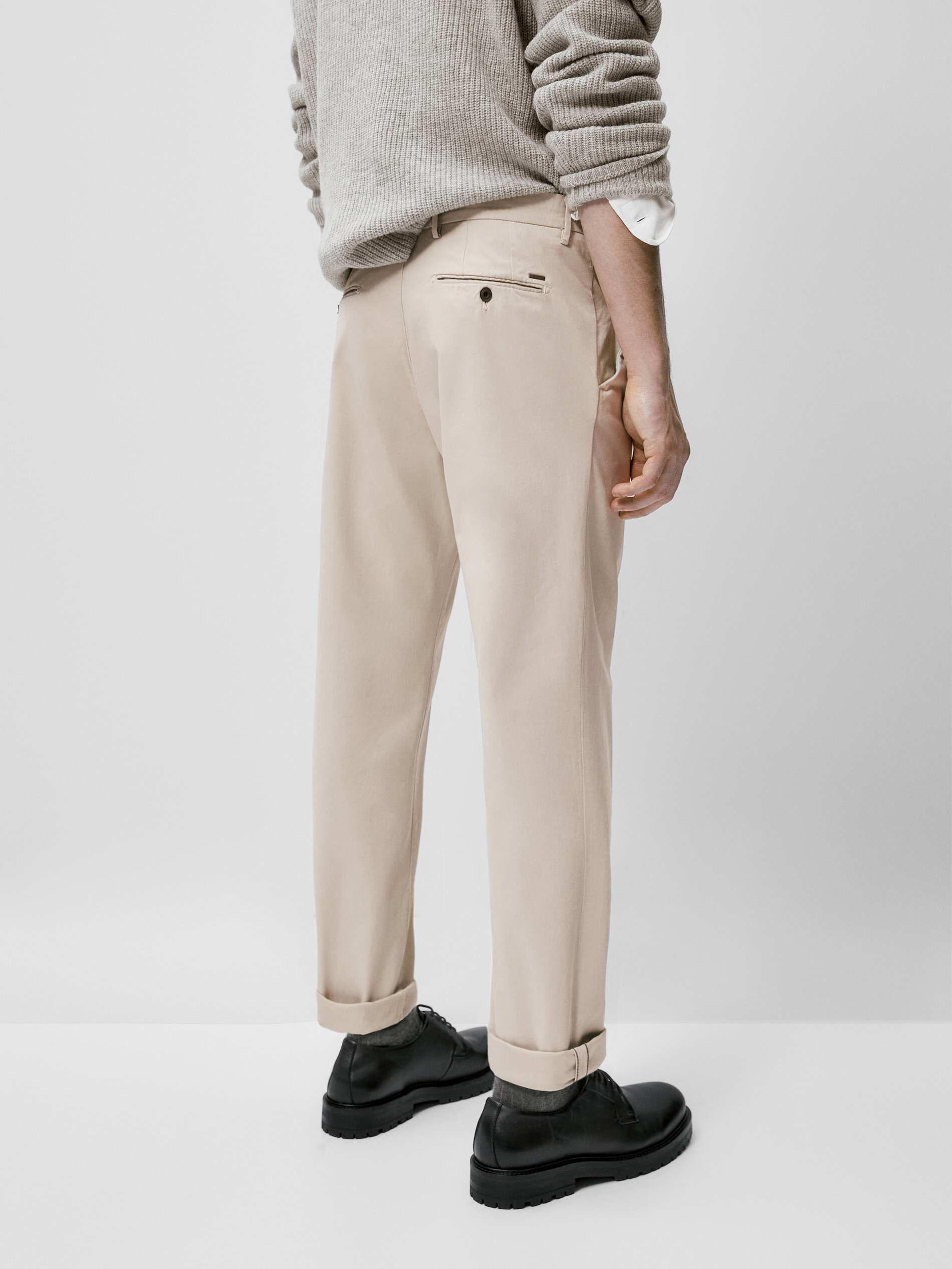 Calça chino slim fit - Bege claro