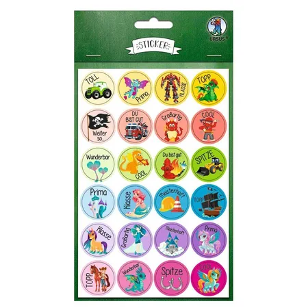 URSUS Sticker Motivation mit motivierenden Worten für Kinder, 96 Stück