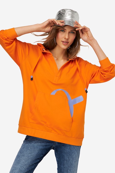 Hoodie, Buchstaben-Print, Kapuze, Langarm, OEKO-TEX