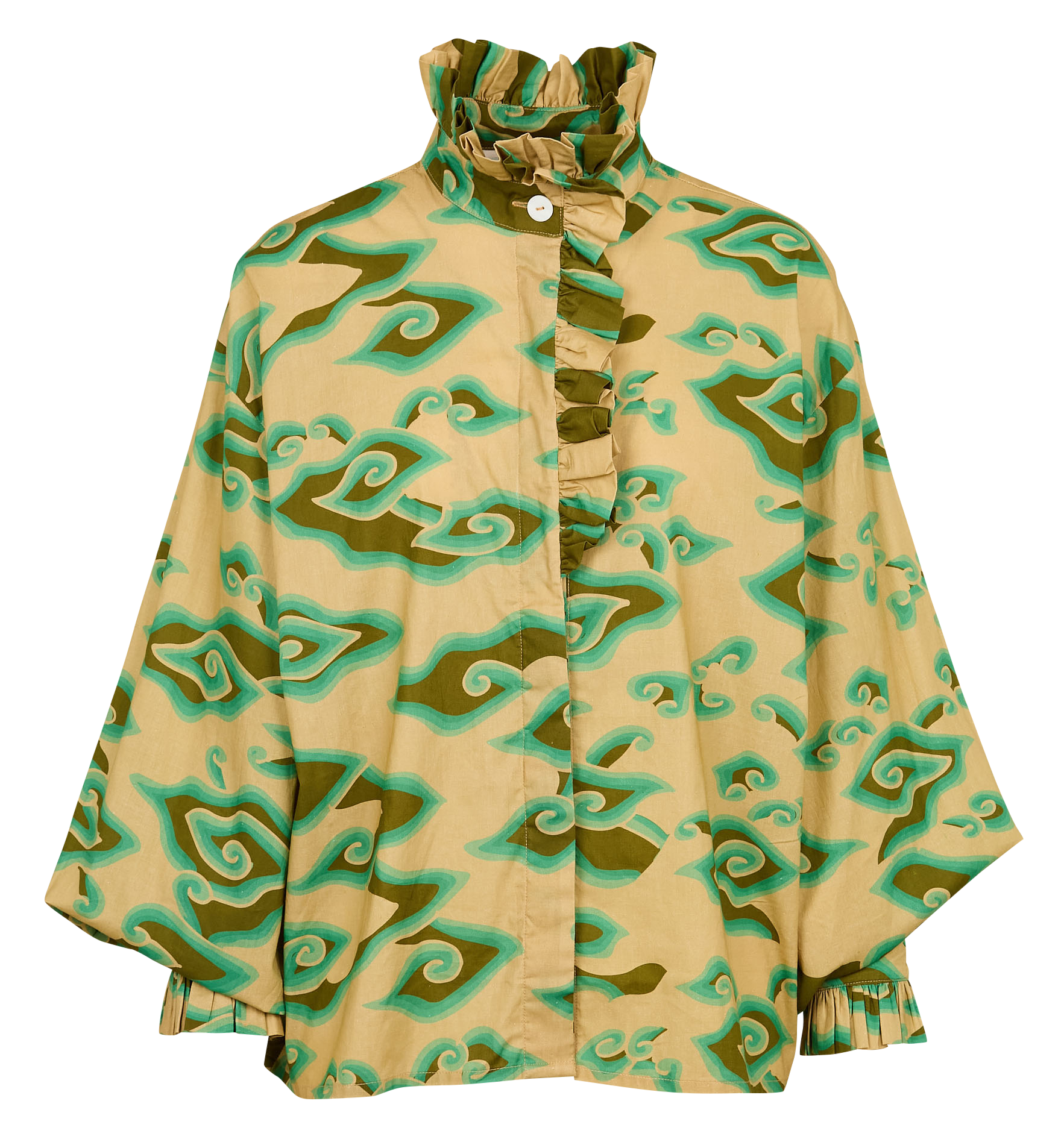 ECSTASY - Blouse imprimée en coton | Kaki