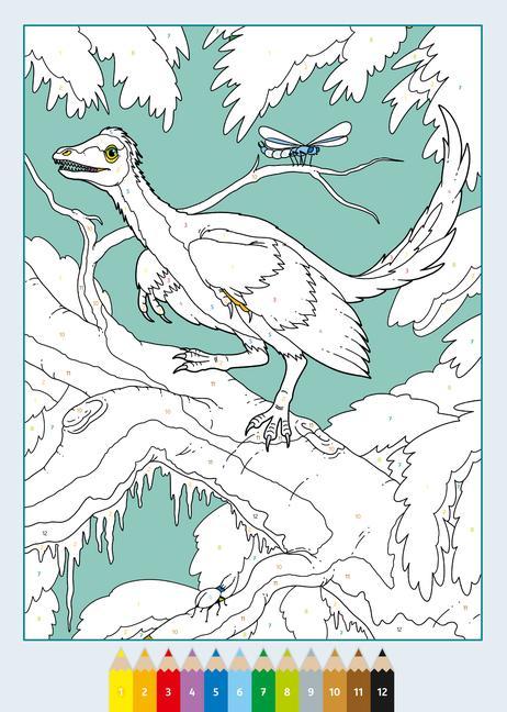 Ravensburger CreArt Malen nach Zahlen ab 7: Dinosaurier, Malbuch, 24 Motive
