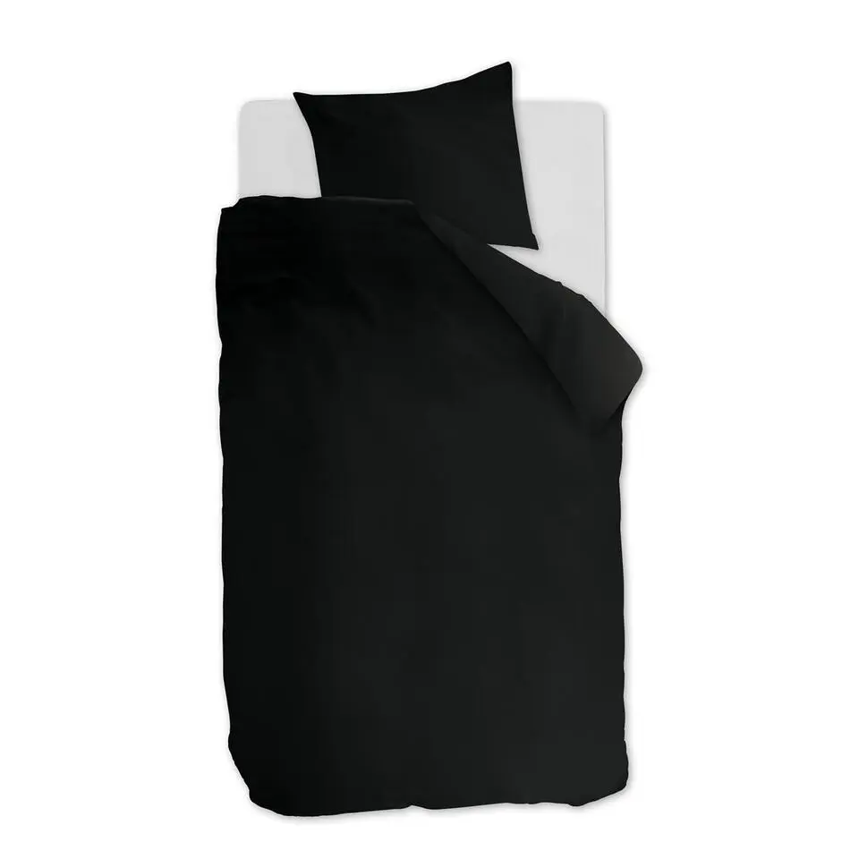 Ambiante Cotton Uni dekbedovertrek - 140x200/220 - Zwart
