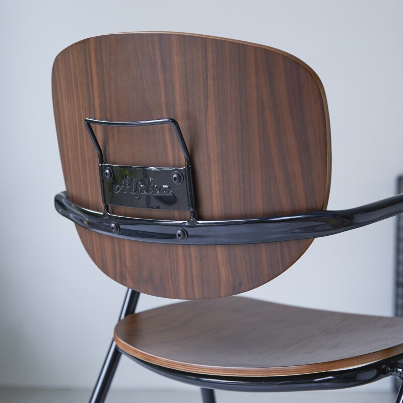 Chaise Ada en noyer et métal
