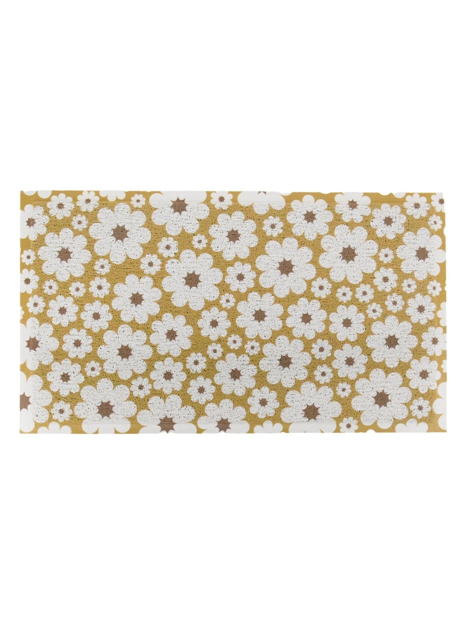 Artsy Mats Groen en Crème bloemen deurmat