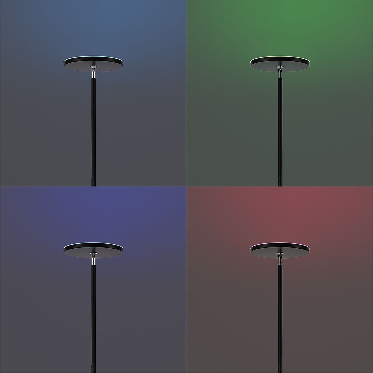 Moderne vloerlamp zwart incl. LED dimbaar RGB met afstandsbediening - Sjors