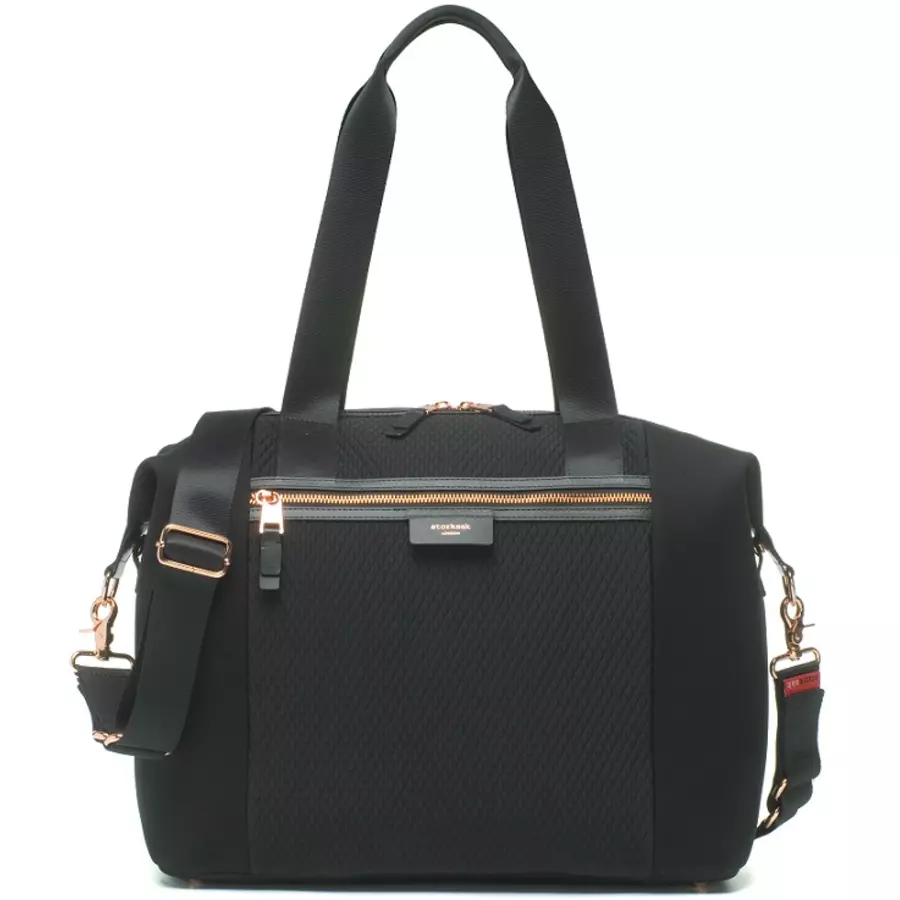 storksak Wickeltasche Stevie Luxe Black Scuba - schwarz