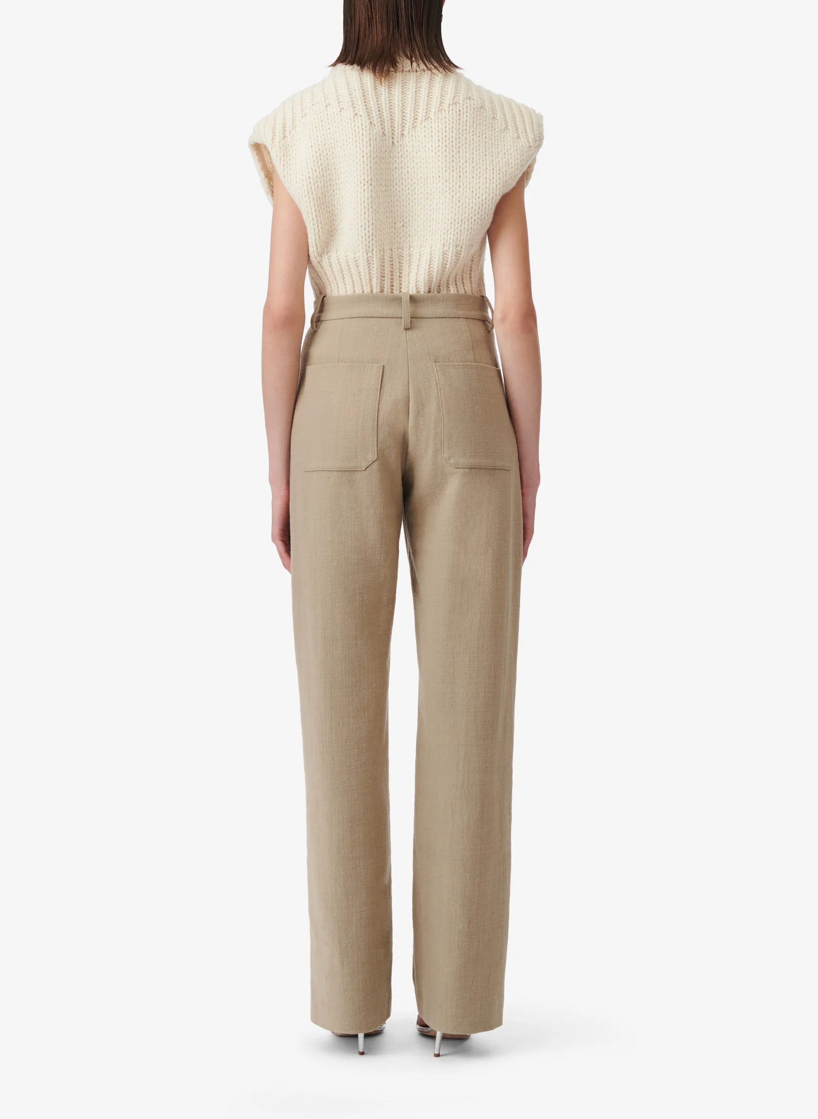 SONIRA - Pantalon droit en coton| Beige