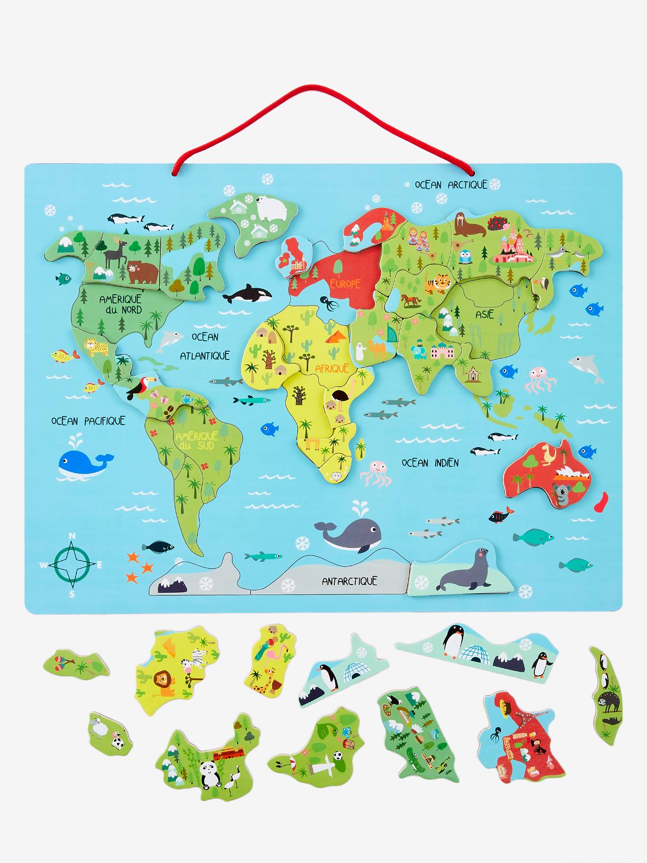 Quebra-cabeça magnético multicolorido do mundo