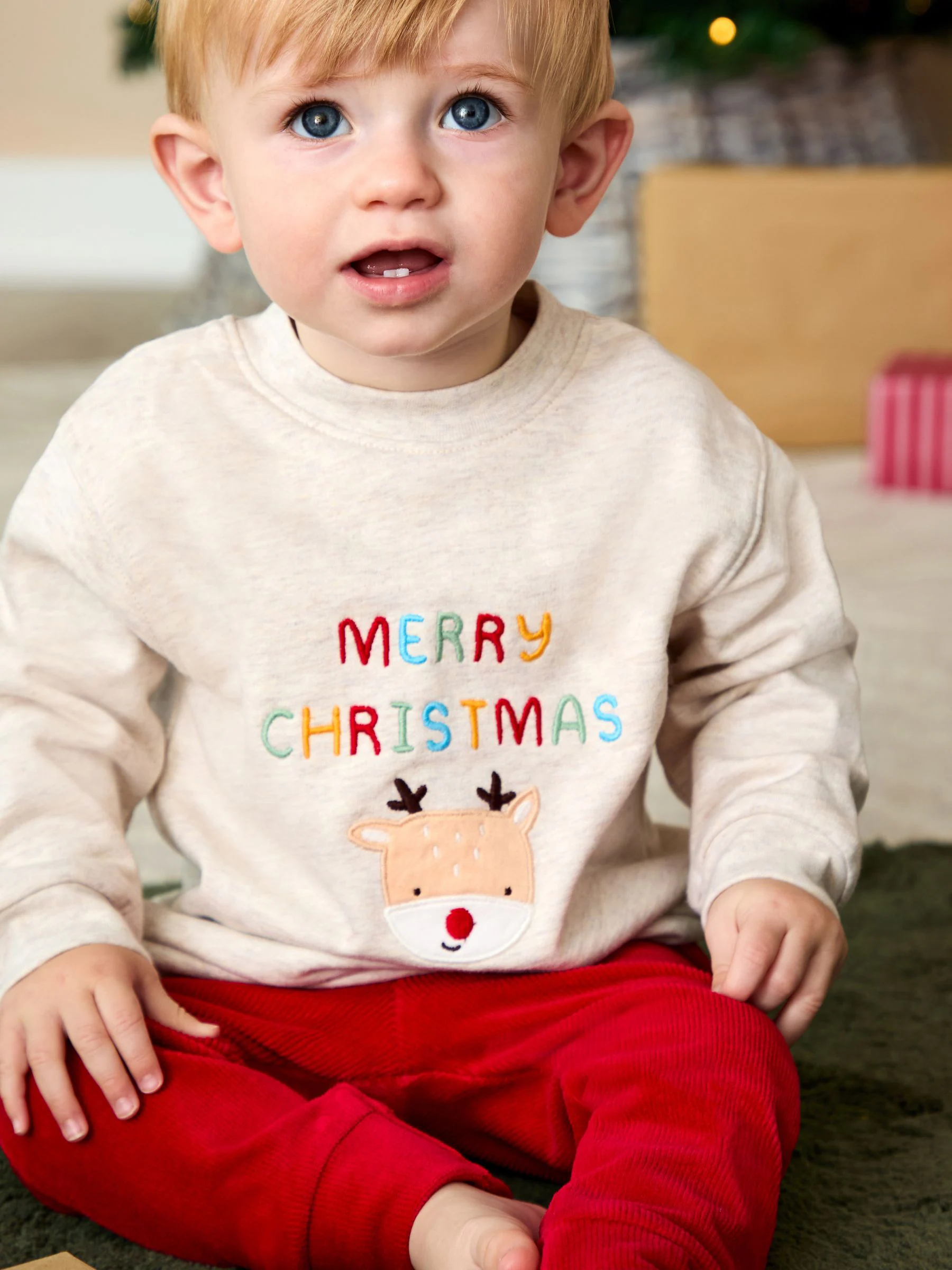 JoJo Maman Bébé Christmas Sweatshirt & Leggings Set