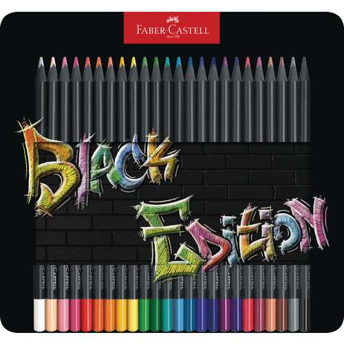 FABER-CASTELL Black Edition Buntstifte, Metalletui
