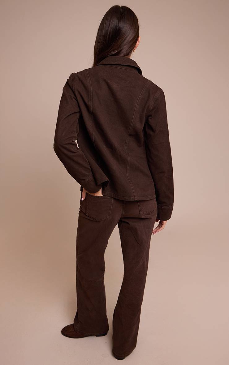 Dark Chocolate Jean Droit Taille Haute