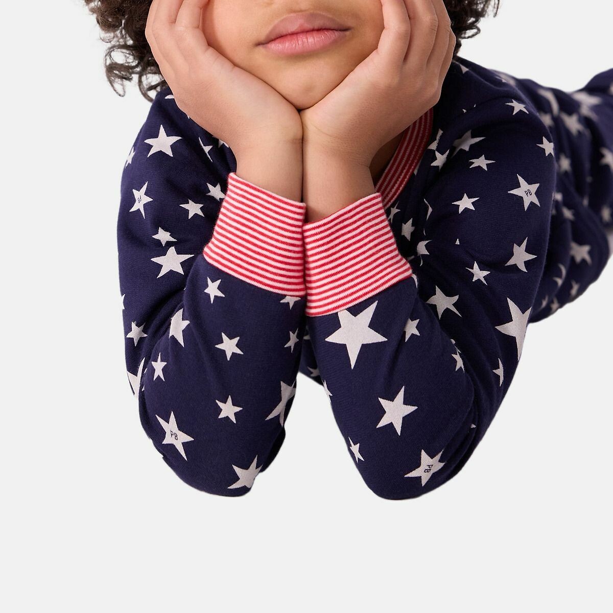 PETIT BATEAU<br>Pijama infantil de flanela com estampa de estrelas