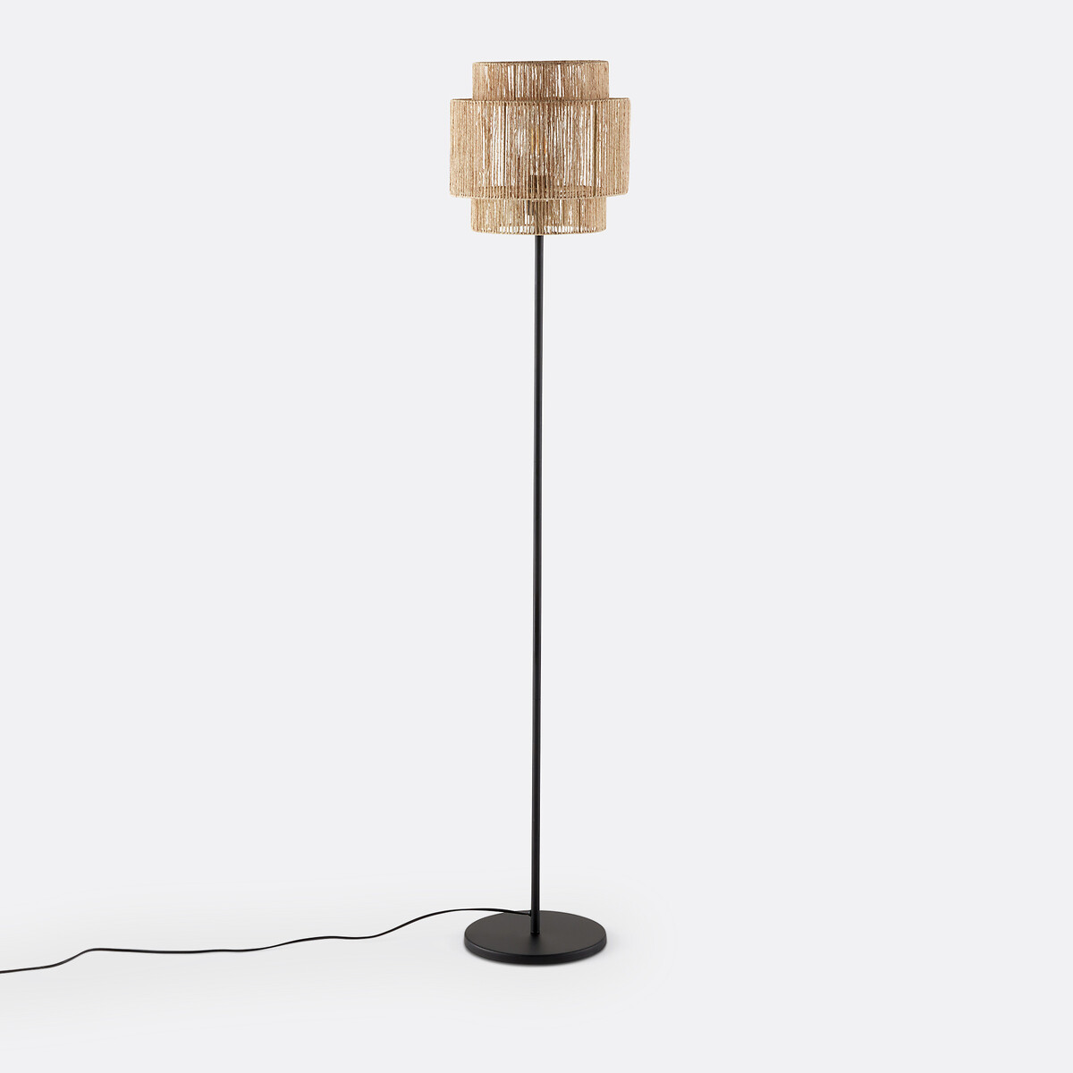 LA REDOUTE INTERIEURS<br>Luminária de chão em ferro e cânhamo, Yaku