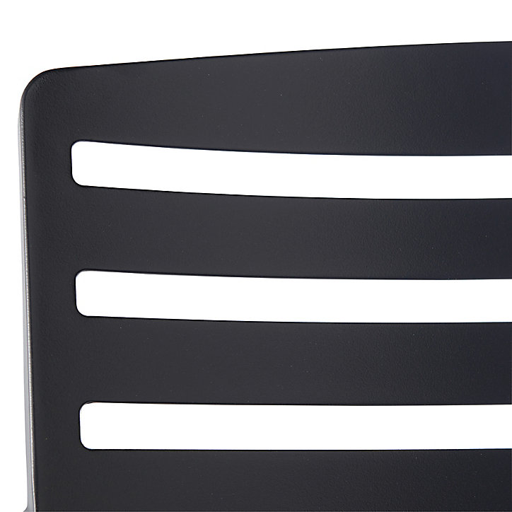 Fauteuil de jardin GoodHome Mikyo en aluminium - Coloris noir ébène - Hauteur 75 cm