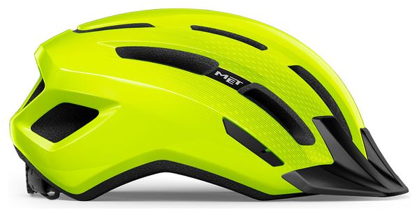 Casque Met Downtown Jaune Fluo Noir Brillant