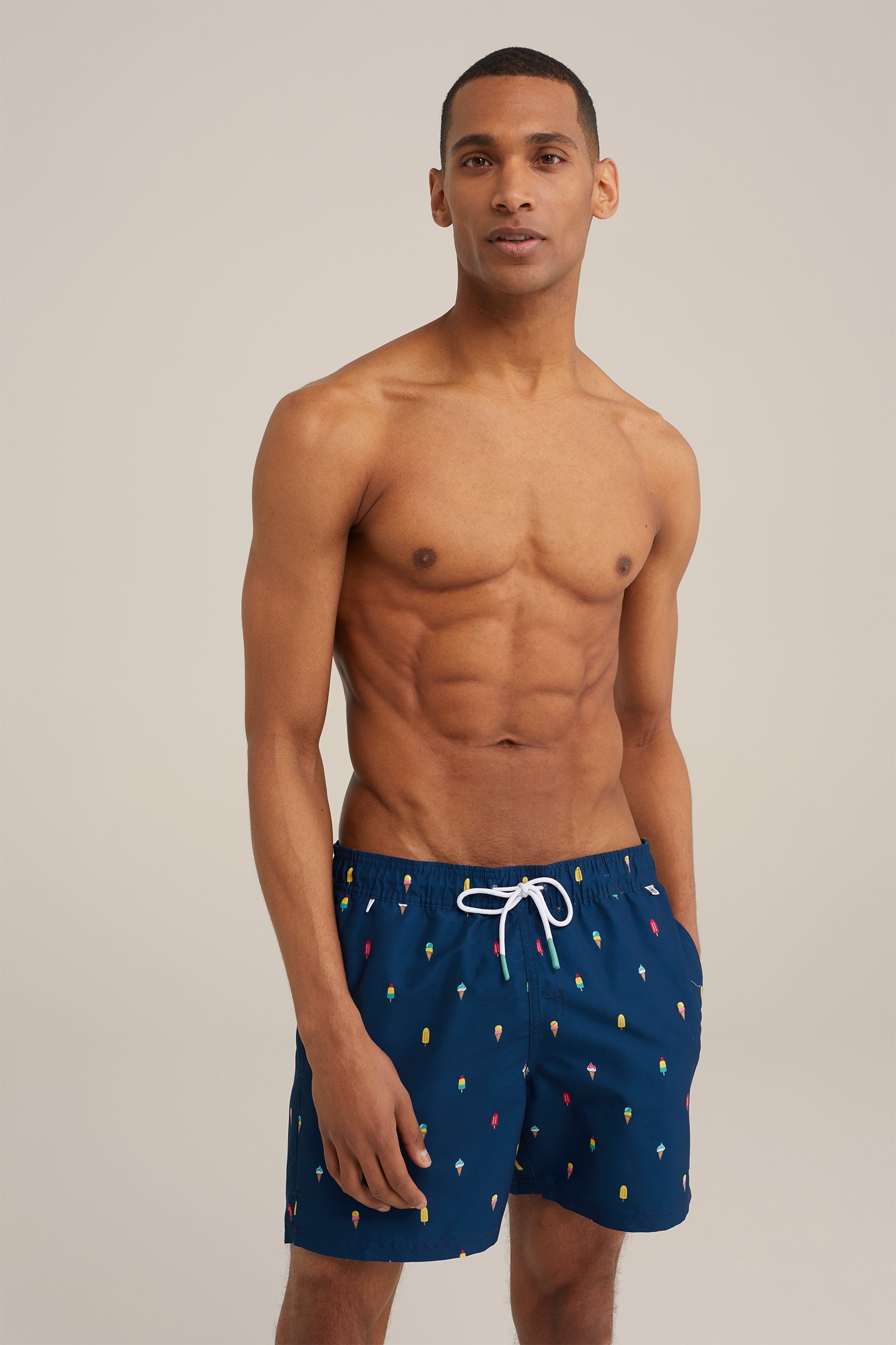 zwemshort met dessin WE Fashion Donkerblauw