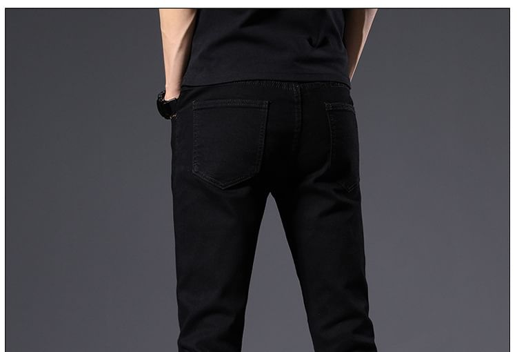 Nataro - Skinny jeans met effen fleecevoering en gemiddelde taillehoogte