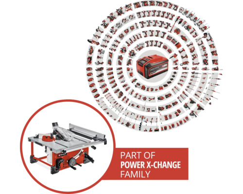 Einhell Power X-Change 2x18V TE-TS 36/210 accu-tafelzaag, zonder accu en lader