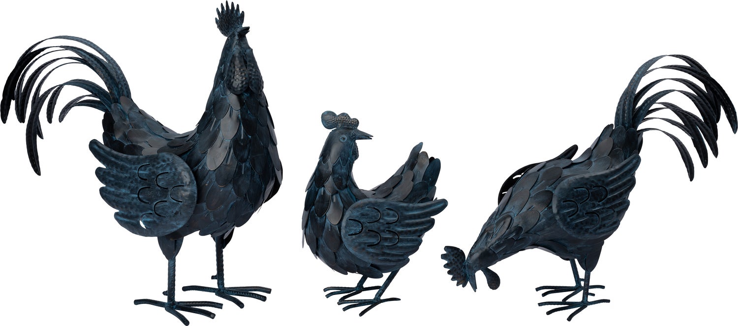 Intratuin tuinbeeld Pollo kip blauw 24 x 19 x 33 cm
