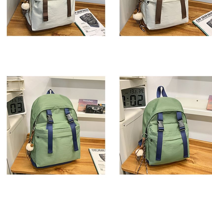 EAVALURE - Rugzak van tweekleurig nylon met gesp