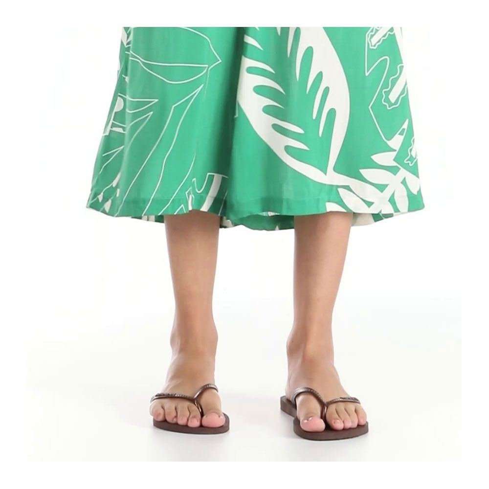 Havaianas SLIM - Tongs Femme dark brown/metal acoused