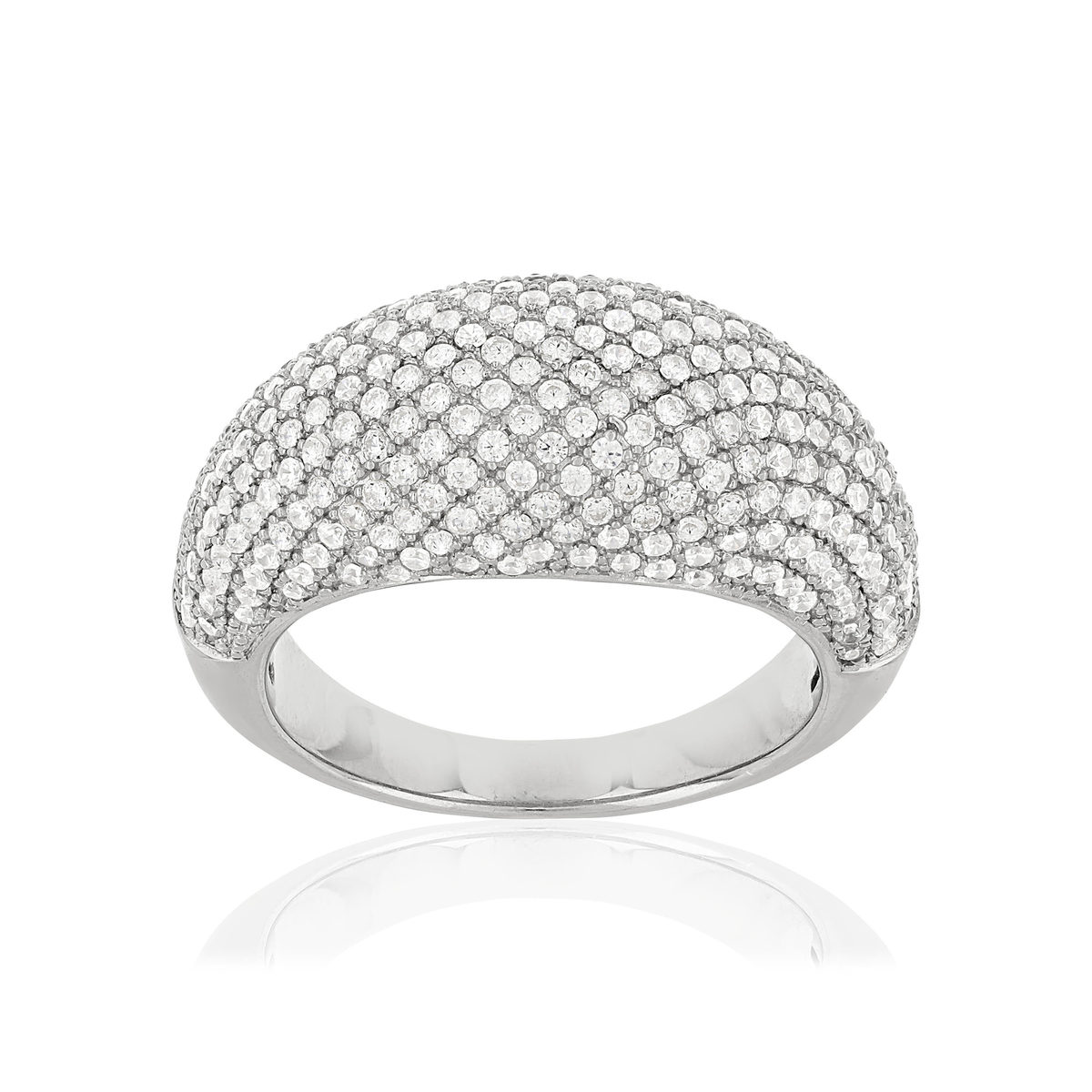 Bague argent 925 bombée zirconias