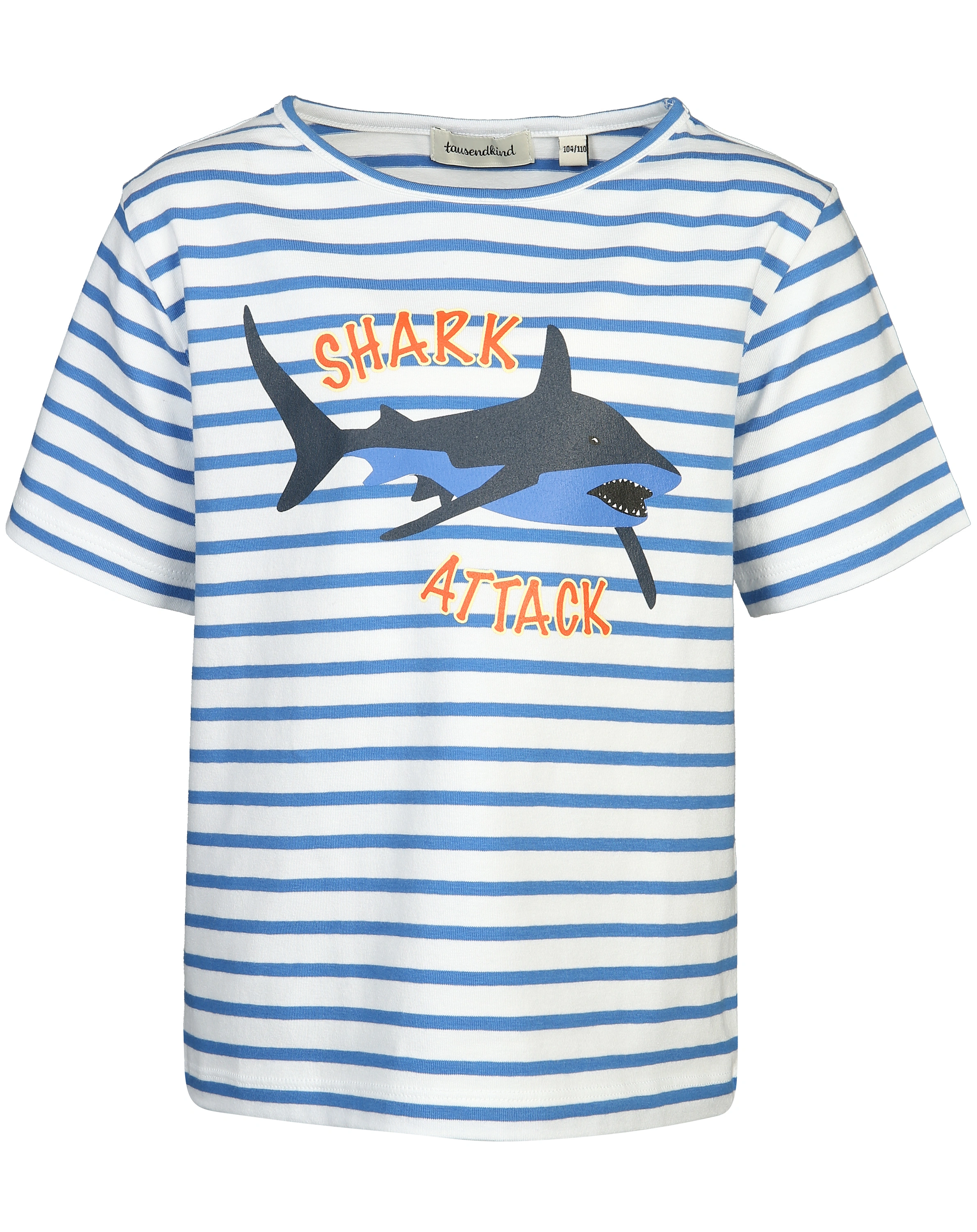 T-Shirt SHARK ATTACK gestreift in blau/weiß