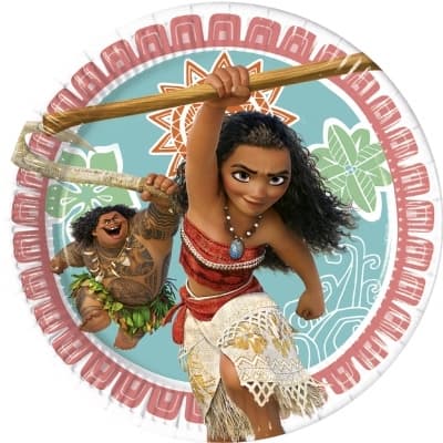 Vaiana engangstallerkener 20 cm 8 stk moana disney tallerkener