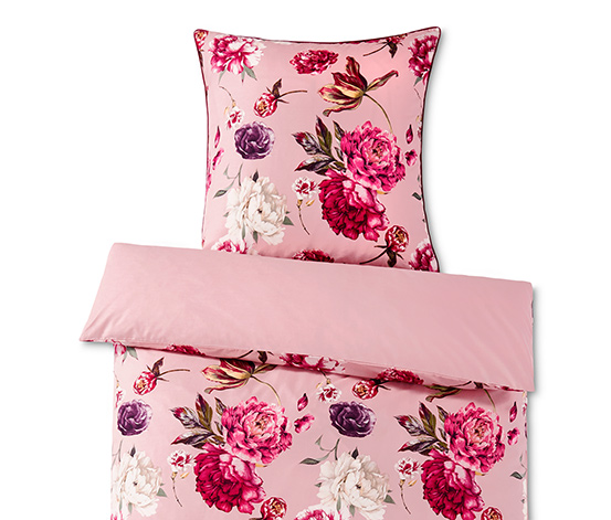 Biber-Bettwäsche, rosa, Normalgröße
