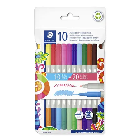 STAEDTLER® Doppelfasermaler zweifarbig Twin Color 10er Set
