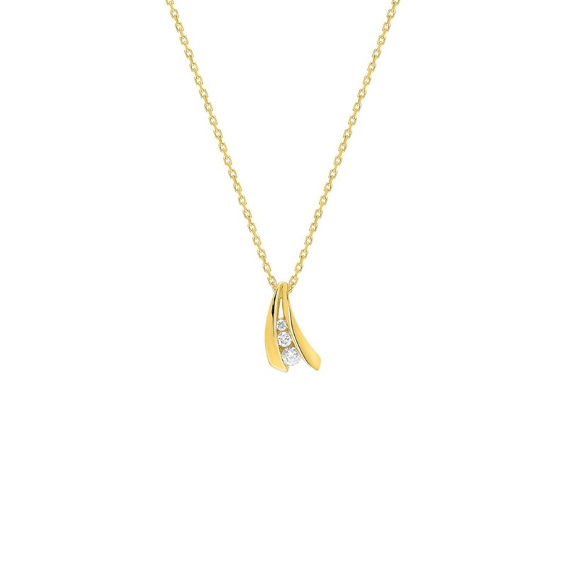Collier Femme - Or 18 Carats - Diamant 0,08 Carats - Longueur : 42 cm