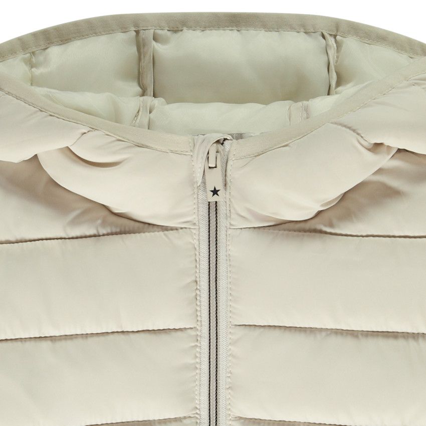 Doudoune fine matelassée à capuche pour garçon - Ecru