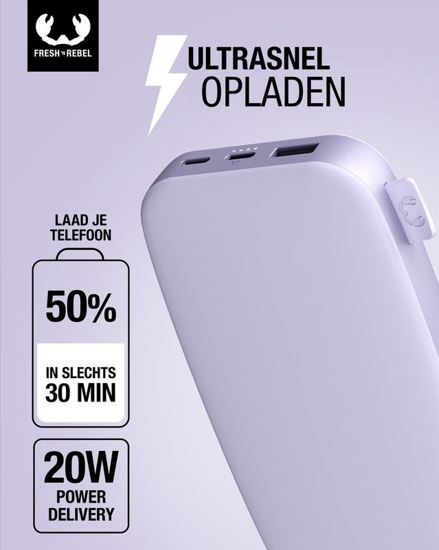 Fresh 'n Rebel - Powerbank - Dreamy Lilac - 18000 mAh