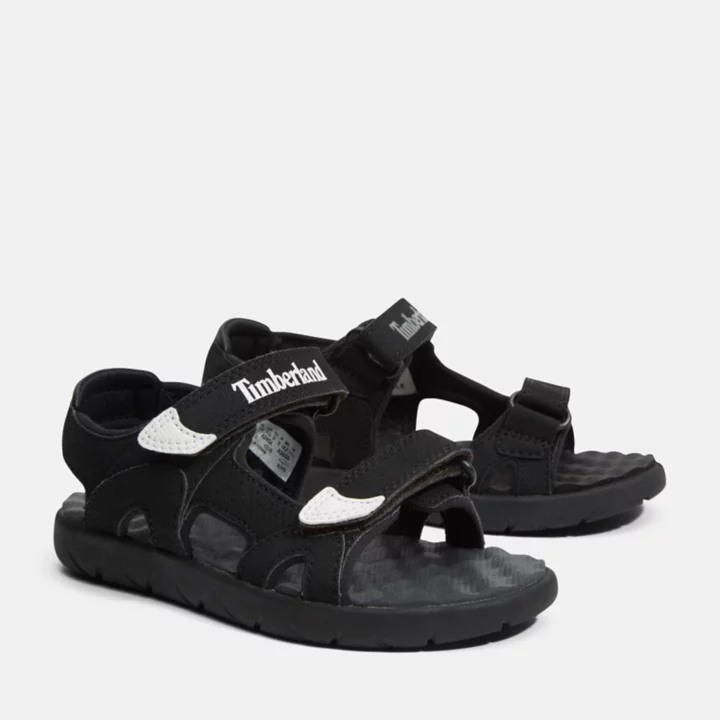 Sandales à double bride Perkins Row junior en noir
