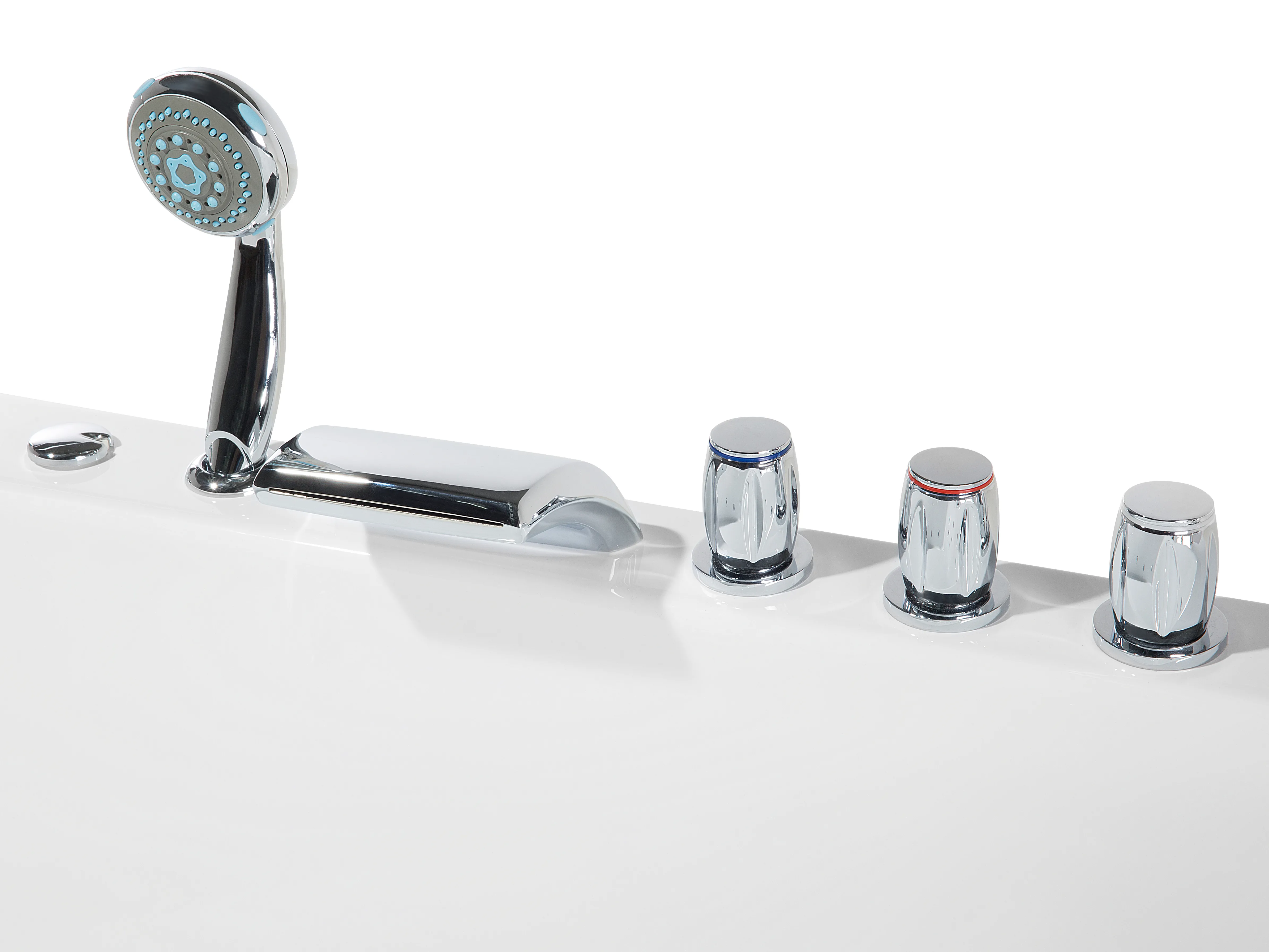 Hoek bubbelbad met LED PARADISO linkszijdig 158 x 113 cm Wit