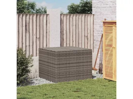 Boîte de rangement de jardin gris 291L résine tressée
