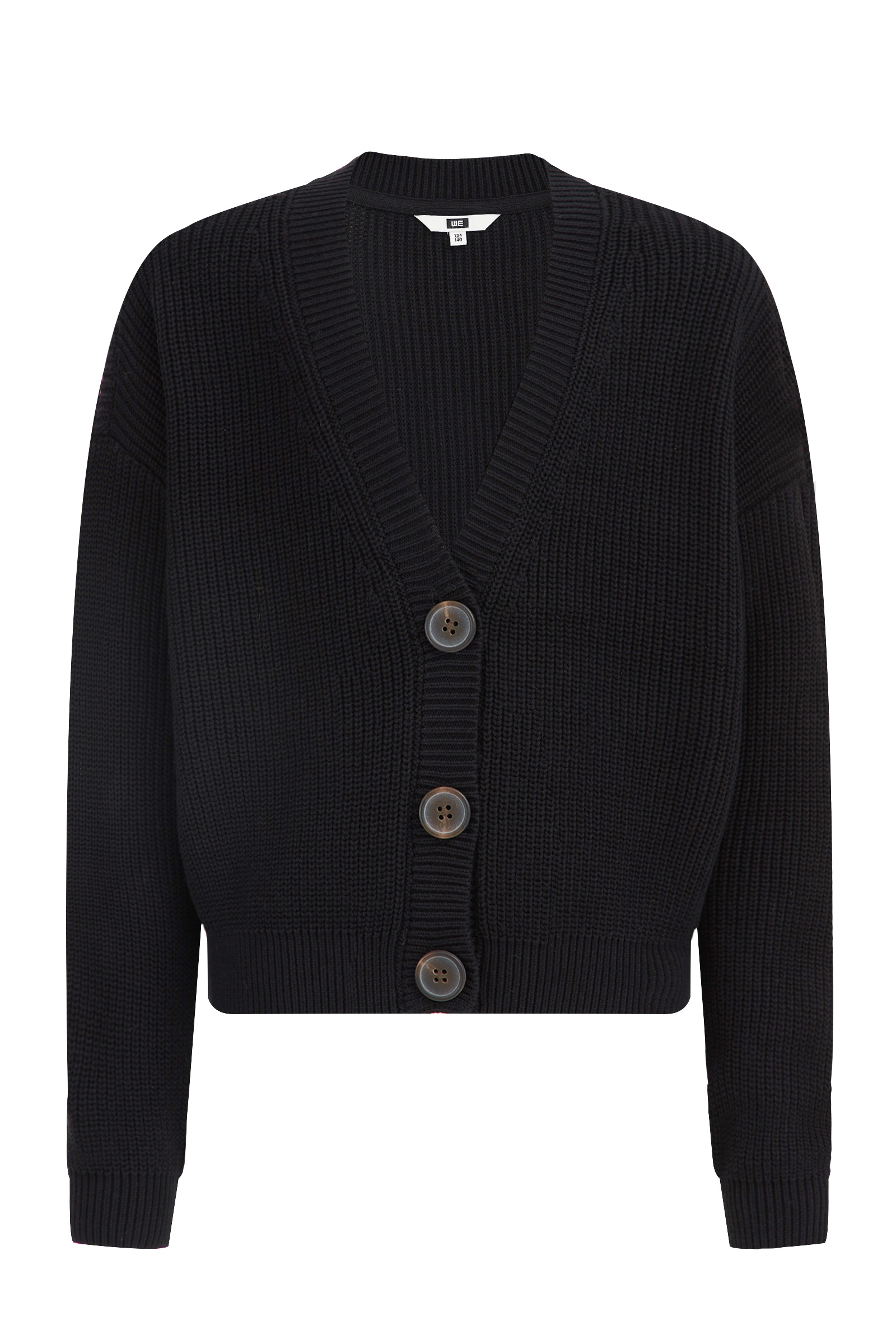 Meisjes fijngebreid vest WE Fashion Zwart
