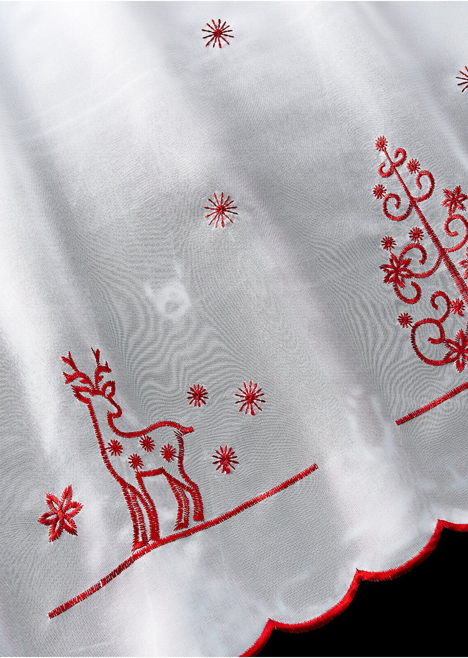Brise-bise à broderie sapins de Noël