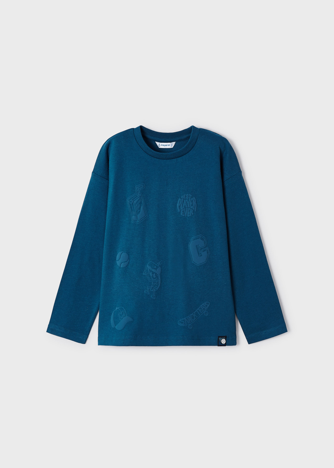 Camiseta Better Cotton com estampa em relevo para meninos