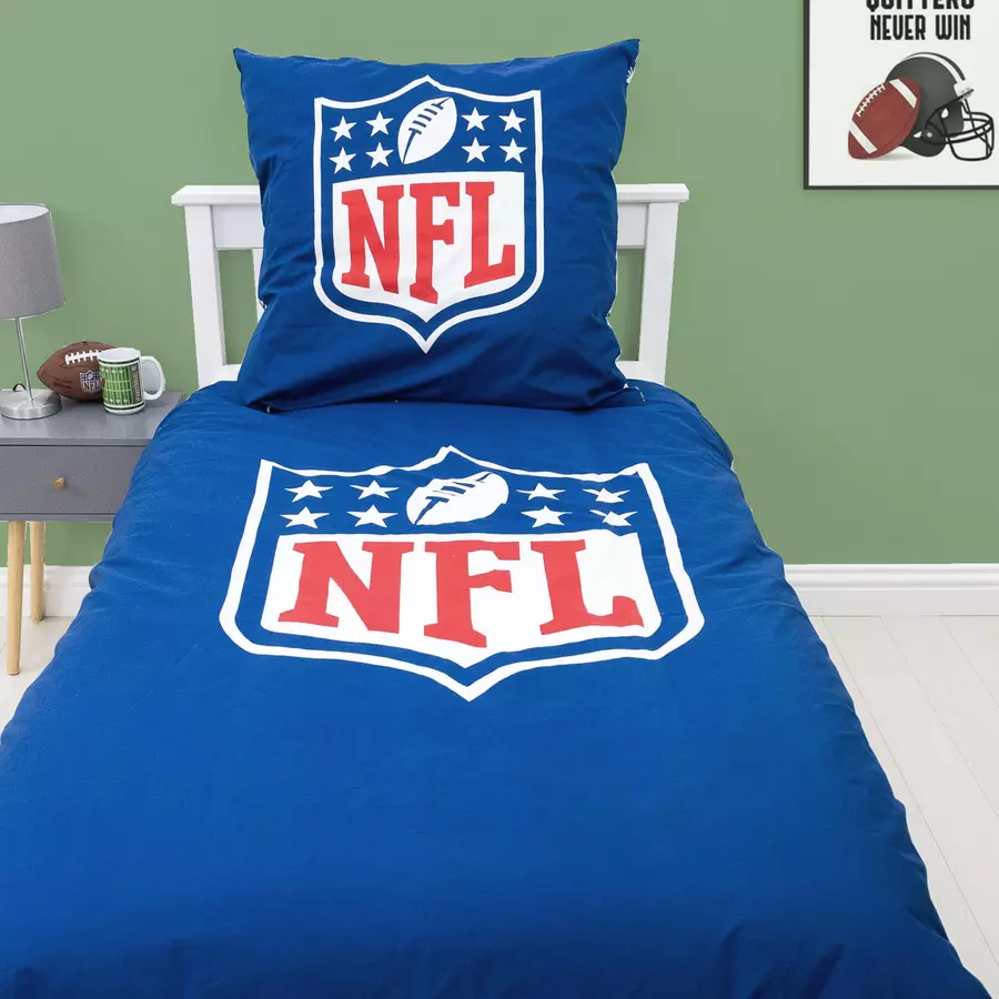 MTOnlinehandel Bettwäsche Teenager-Bettwäsche NFL American Football, Renforce, 80x80 + 135x200 Football