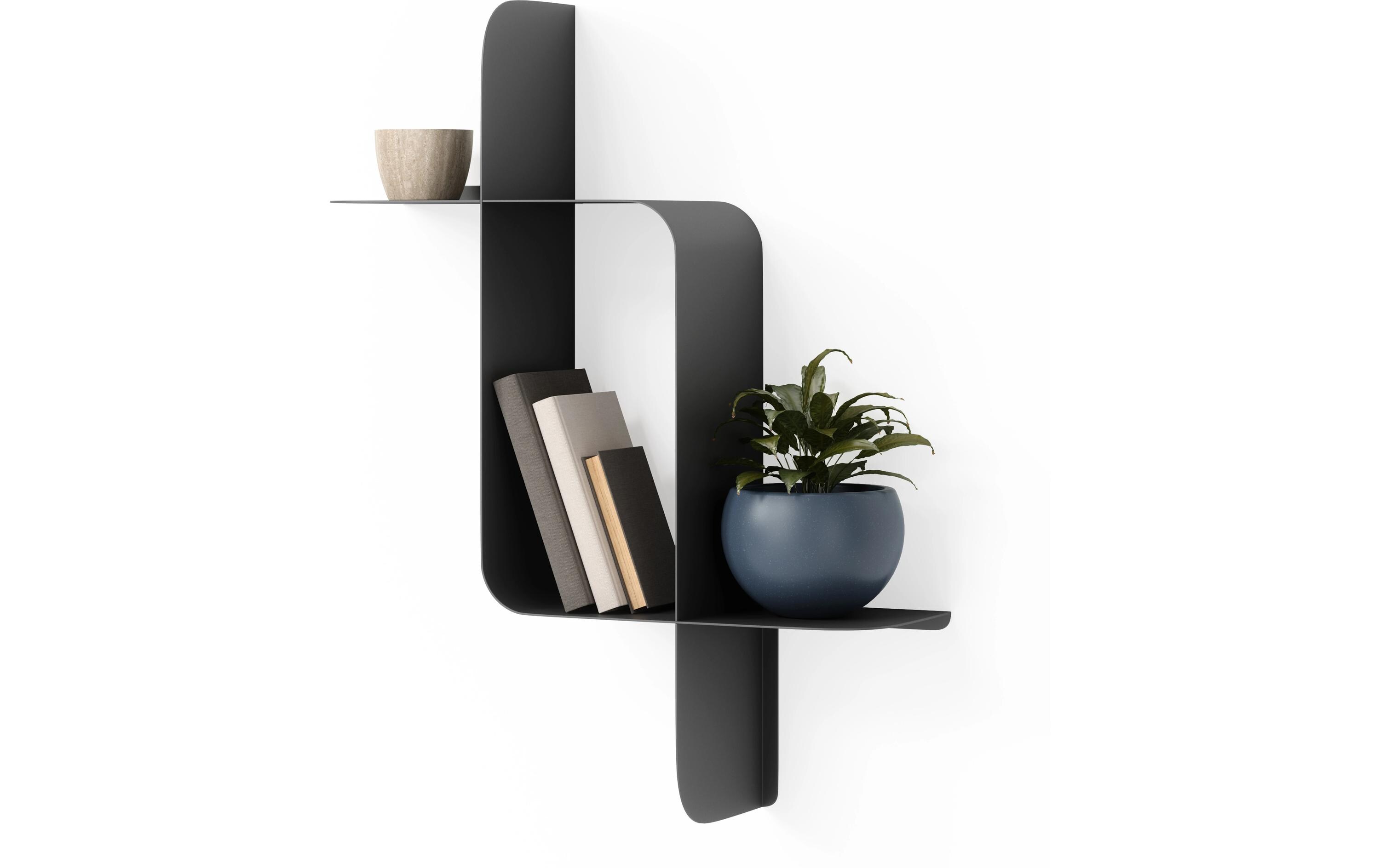 Wandregal Montage 2er-Set, Schwarz<br>Metallregale