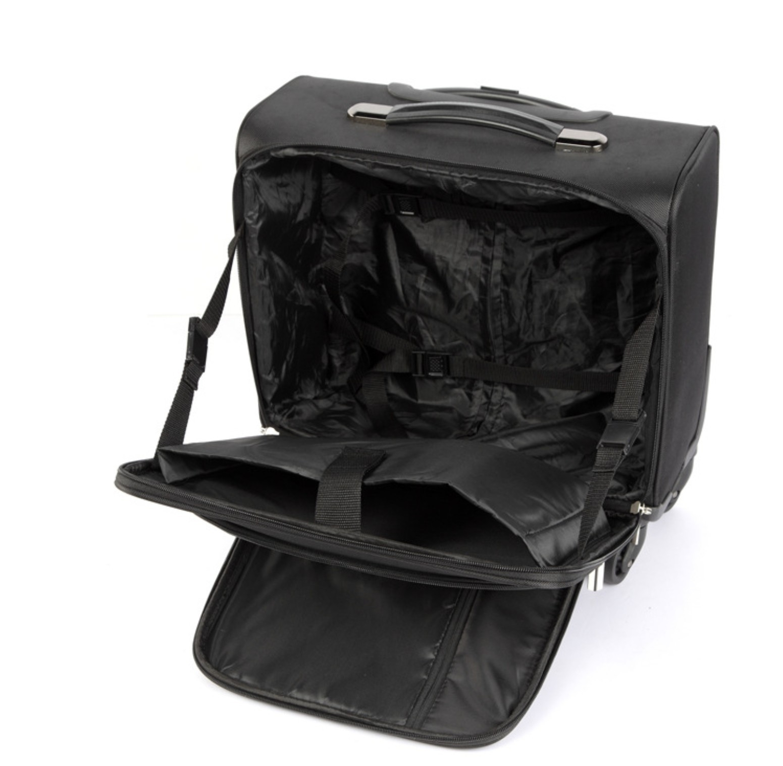(42x20x45cm) Reisekoffer Handgepäck Trolley mit 4 Rollen - Schwarz