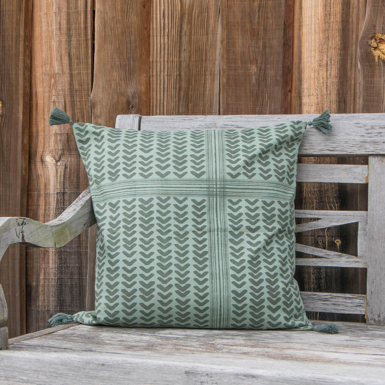 Febronie Housse de coussin Zanzibar verte - 50x50 cm