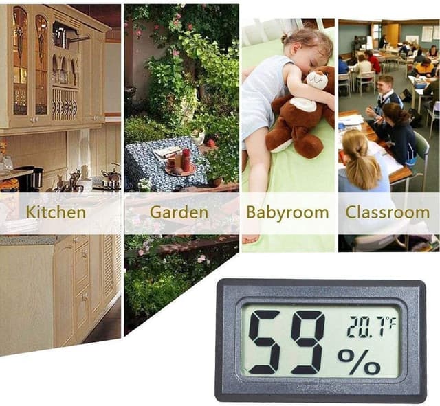 Mini LCD Hygrometer / Termometer Grå