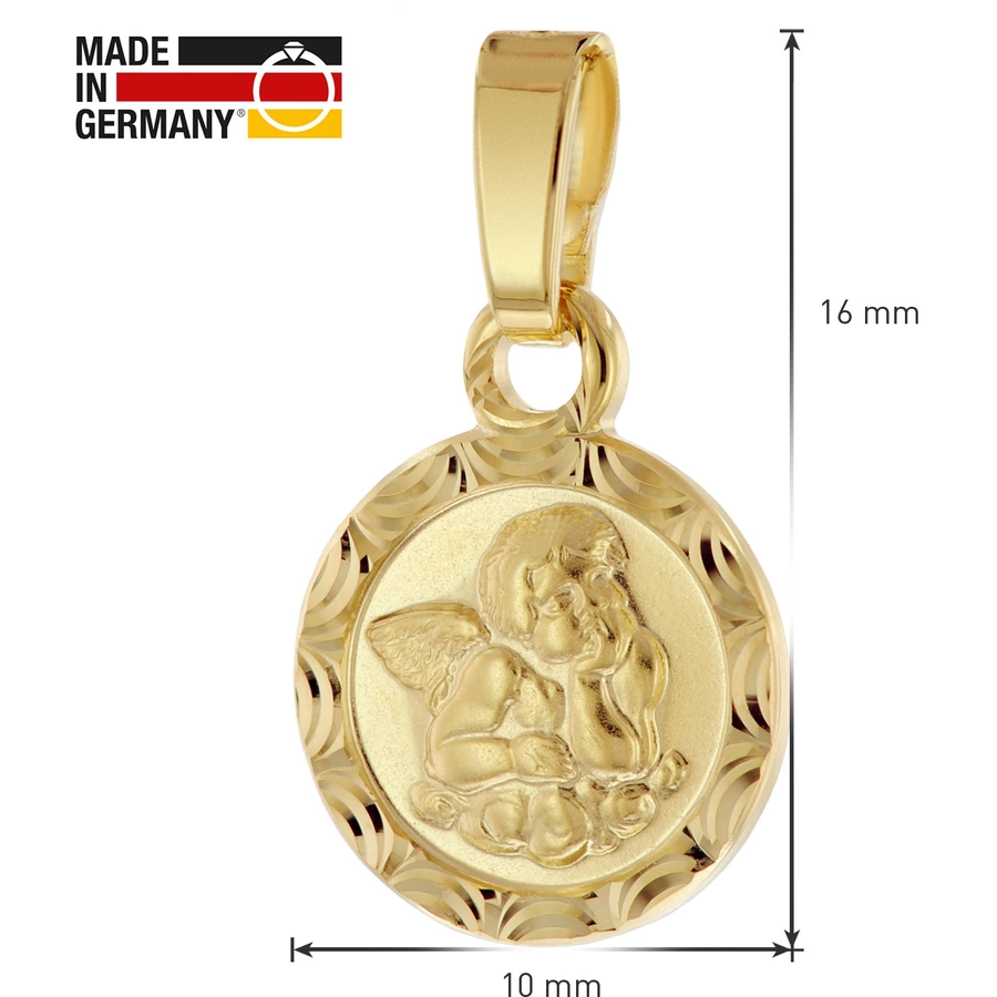 trendor Taufgeschenk für Kinder Engel 3338K an vergoldeter Silberkette gold