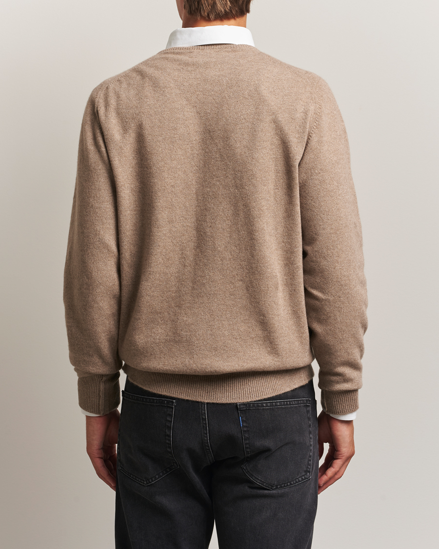 William Lockie Melrose Cashmere Crew Neck Dark Natural