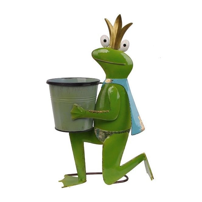 Frosch mit Pflanztopf - ca. 21 x 10,5 x 35 cm